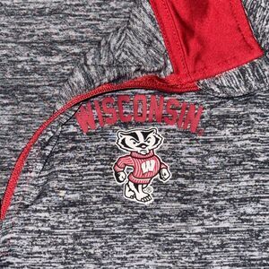 Colosseum University Wisconsin Shirt Women's XL Heather Gray Long Sleeve 1/4 Zip